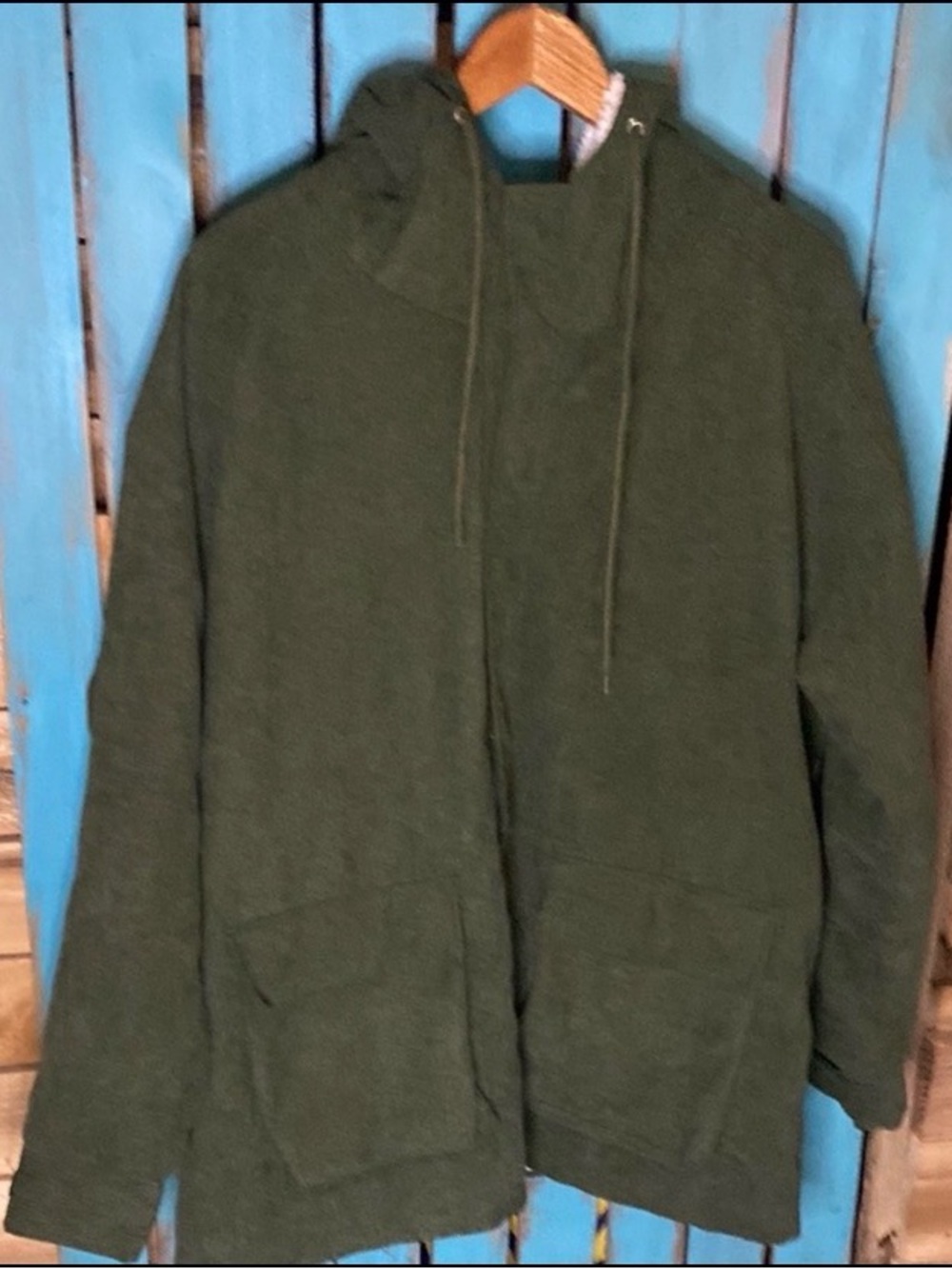 Zara Man fleece lined corduroy Green Snap up jacket size XL 2 pockets